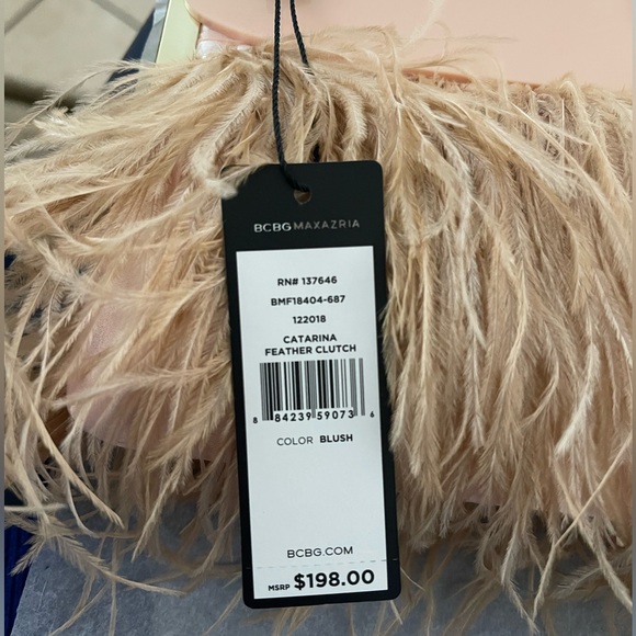 BCBG MAXAZARIA CATARINA FEATHERS CLUTCH NWT - Picture 4 of 4